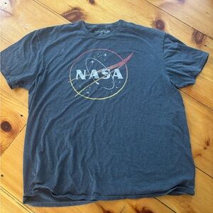 Fifth Sun NASA Graphic T-Shirt Gray Space Logo | Size XL